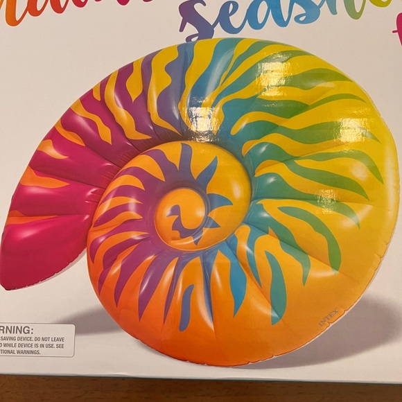 New in box intex sand & summer rainbow seashell pool float 50”Hx62”Lx10”W - Picture 2 of 4